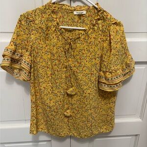 Max Studio Yellow Floral Blouse